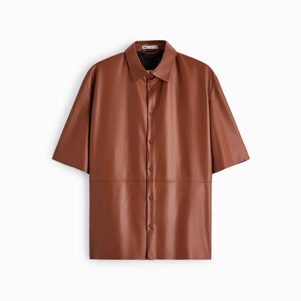 ZARA NWT FAUX LEATHER SHIRT